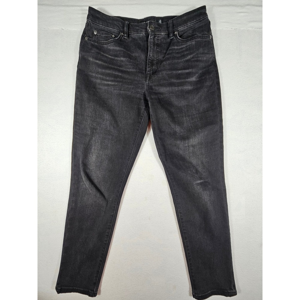 Lauren Ralph Lauren Womens Ankle Jeans Black Stretch Denim‎ Size 10 Slim Leg